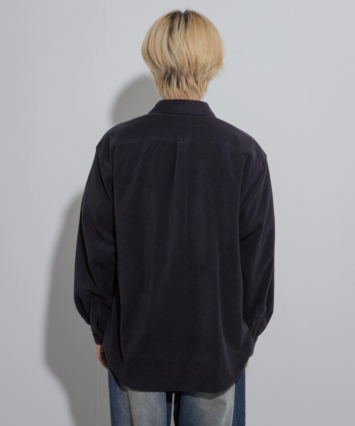 抓絨翻蓋寬鬆襯衫