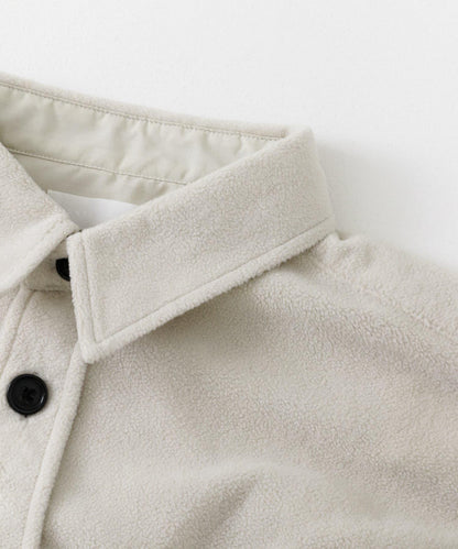 抓絨翻蓋寬鬆襯衫