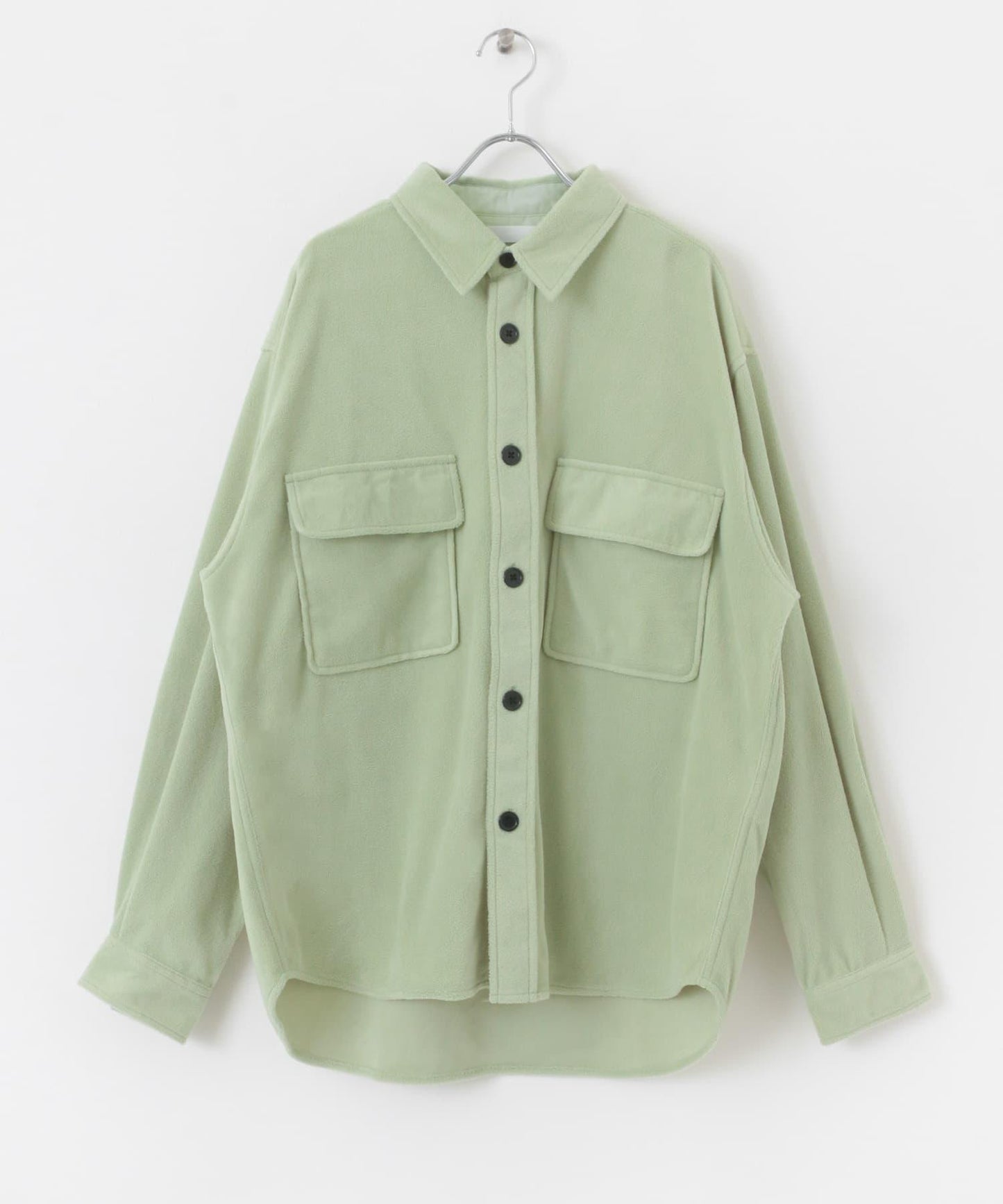 抓絨翻蓋寬鬆襯衫