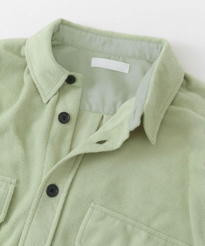 抓絨翻蓋寬鬆襯衫