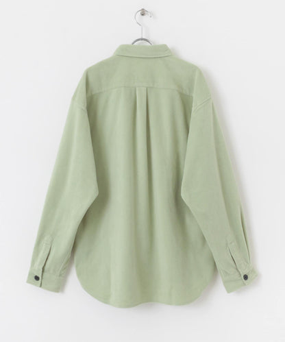 抓絨翻蓋寬鬆襯衫