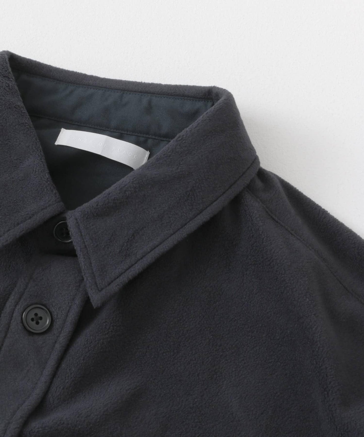 抓絨翻蓋寬鬆襯衫