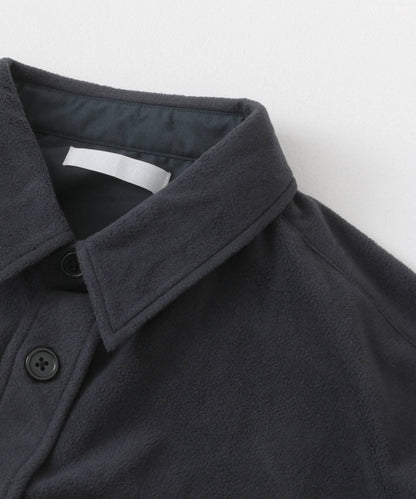 抓絨翻蓋寬鬆襯衫