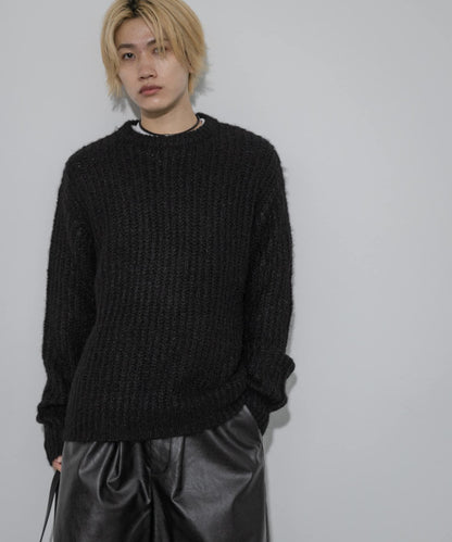 毛邊圓領針織衫