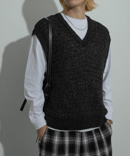 混紡紗線針織背心
