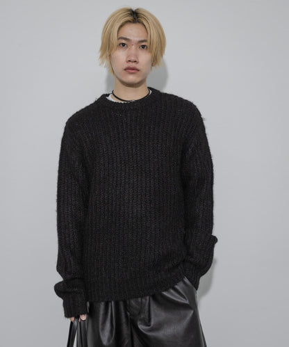 毛邊圓領針織衫