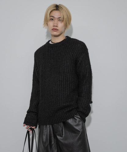 毛邊圓領針織衫