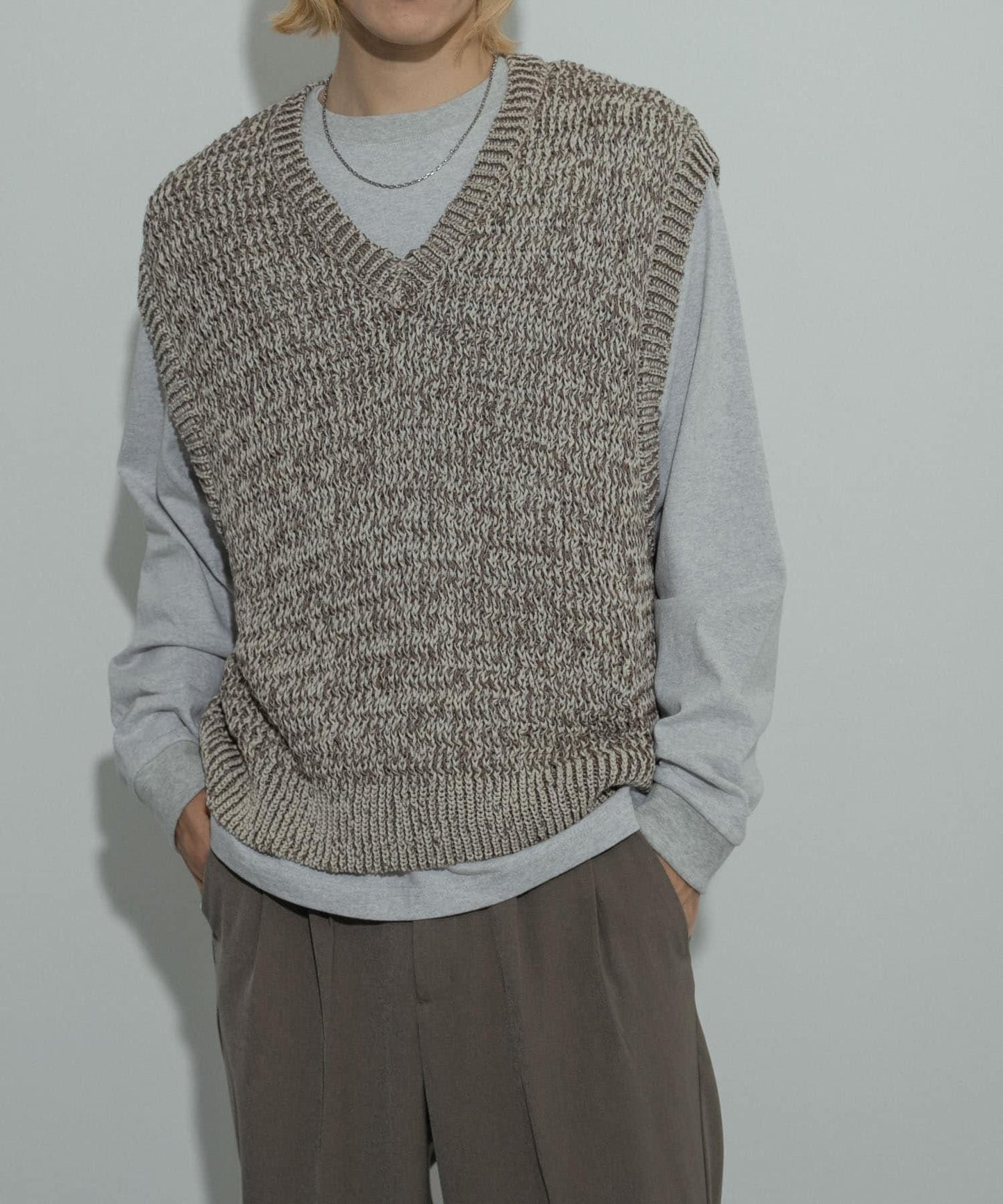 混紡紗線針織背心