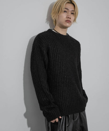 毛邊圓領針織衫