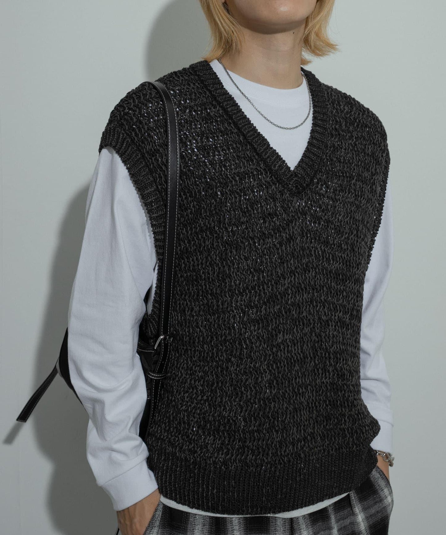 混紡紗線針織背心