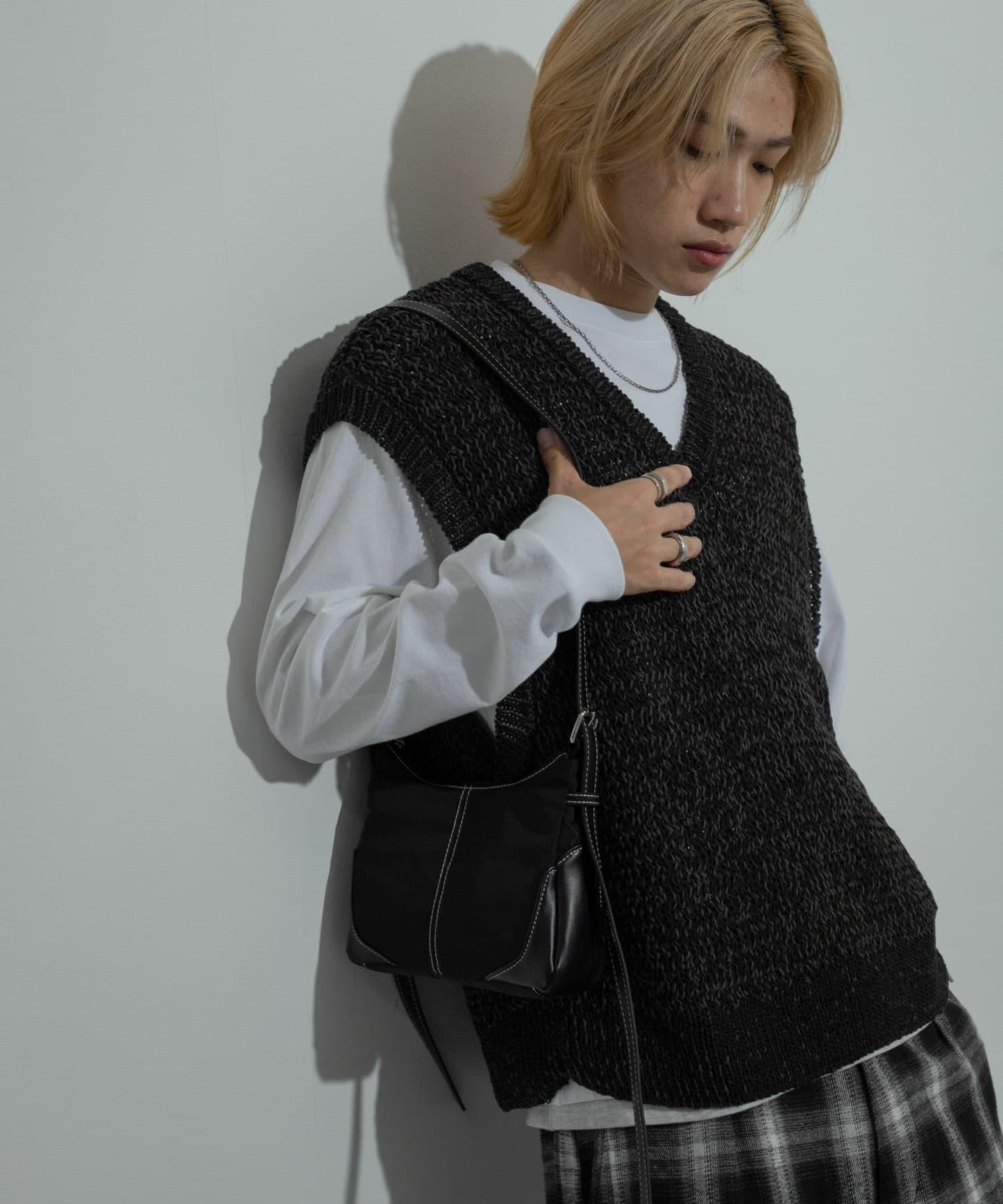 混紡紗線針織背心