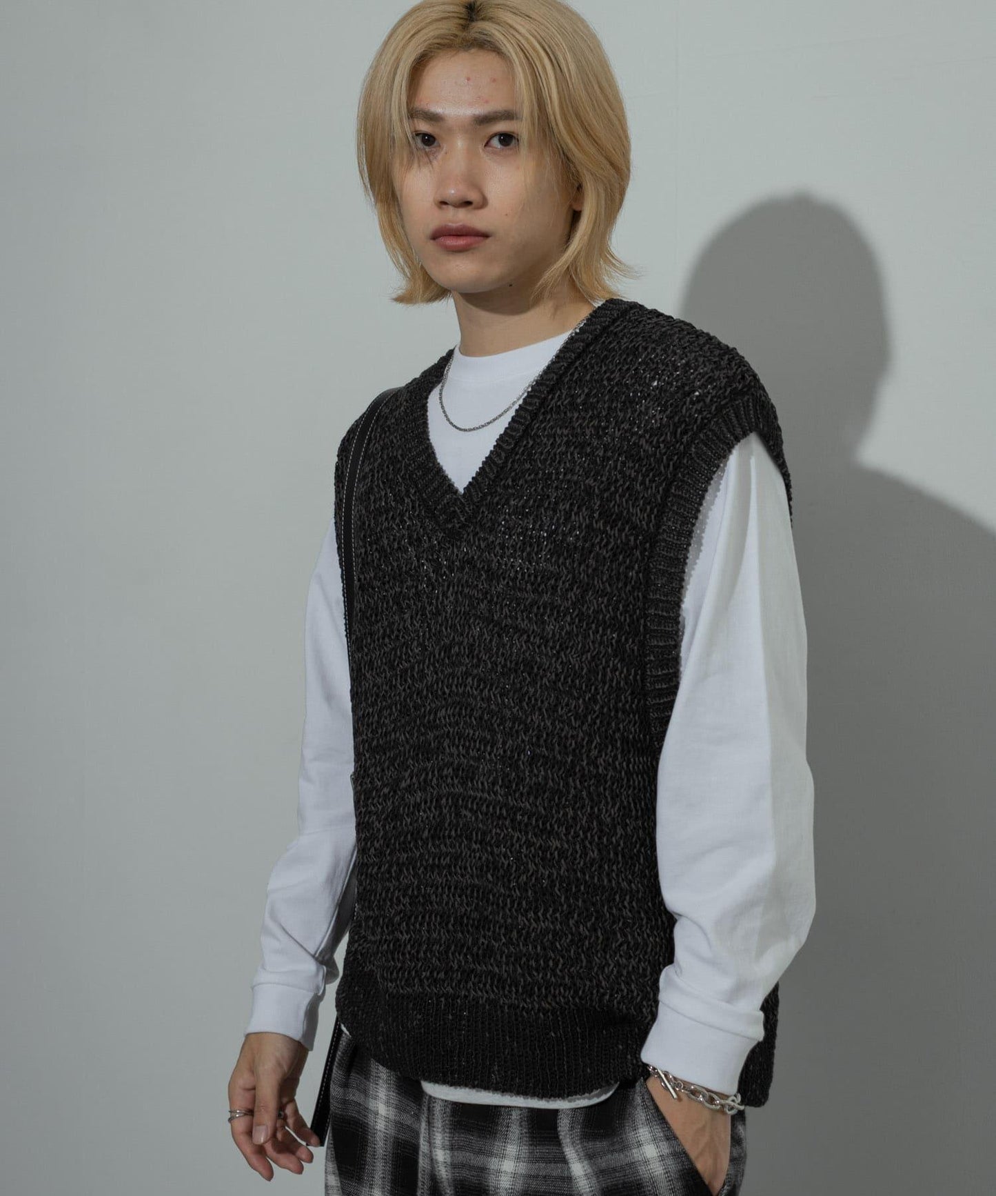 混紡紗線針織背心