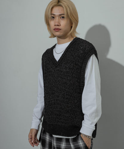 混紡紗線針織背心