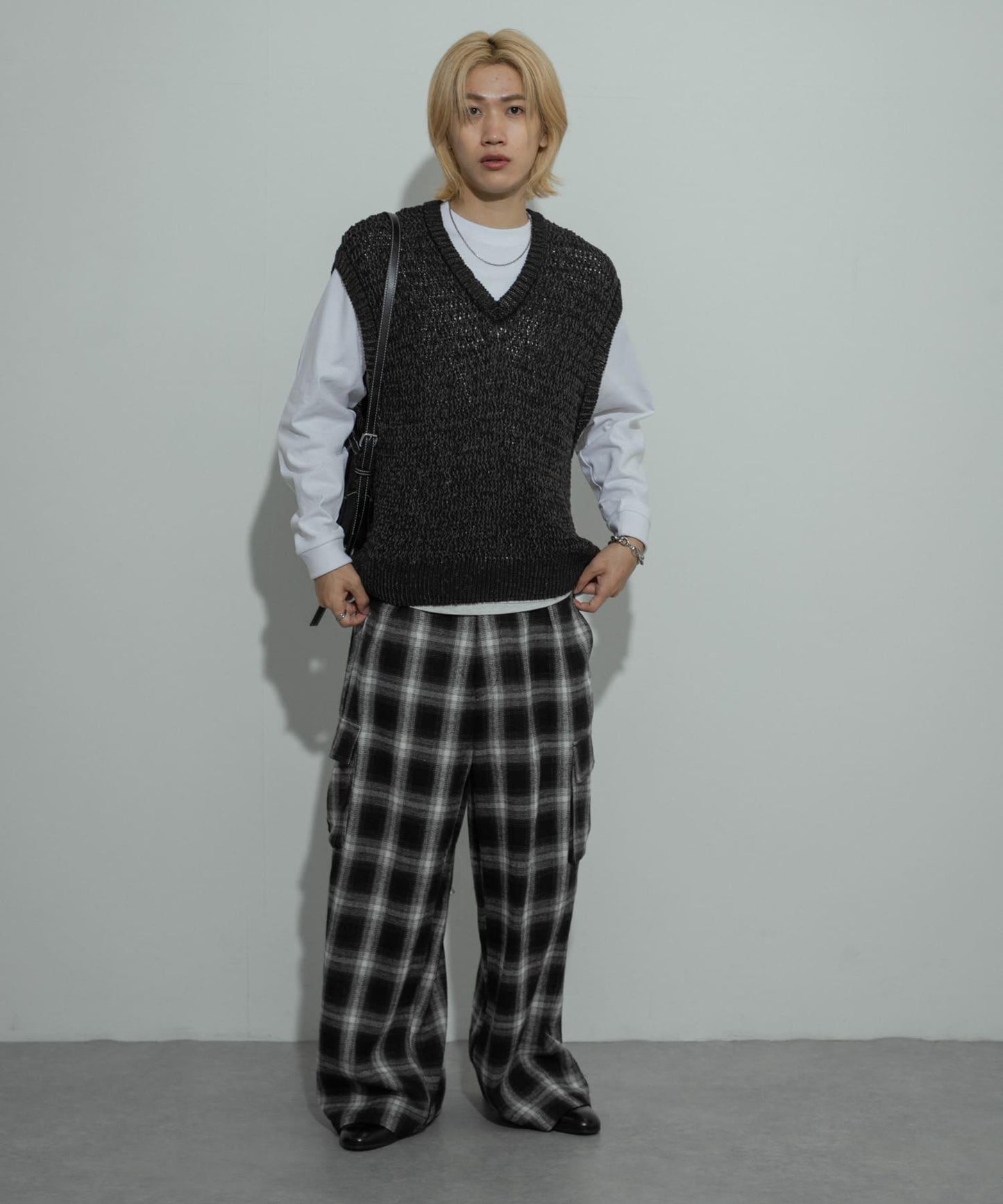 混紡紗線針織背心