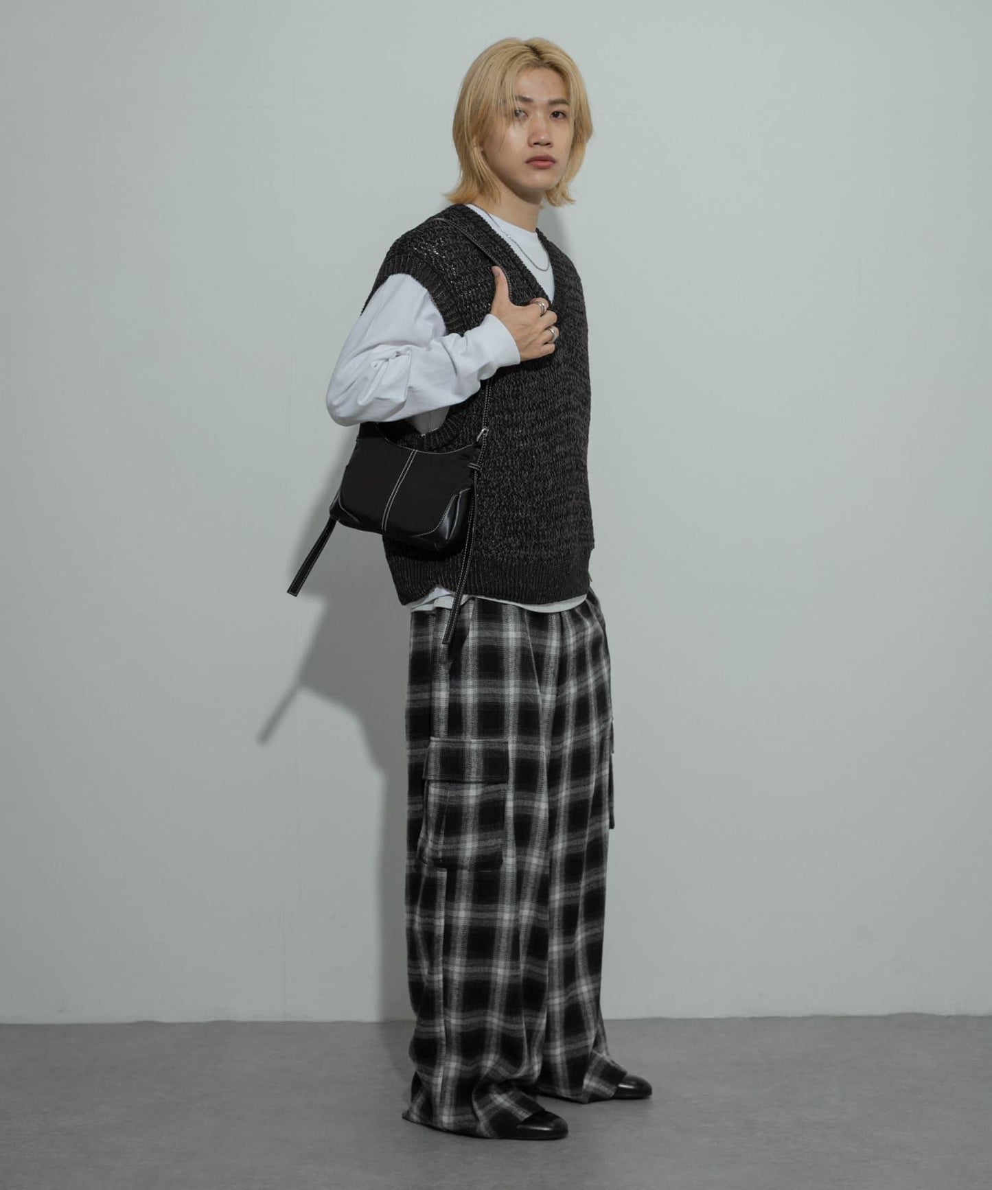 混紡紗線針織背心