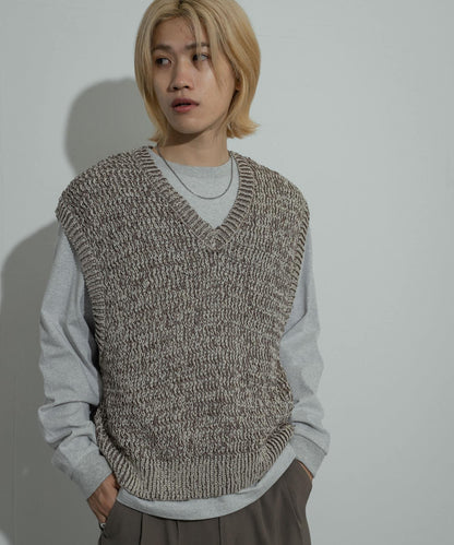 混紡紗線針織背心