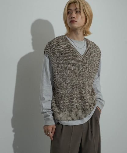 混紡紗線針織背心