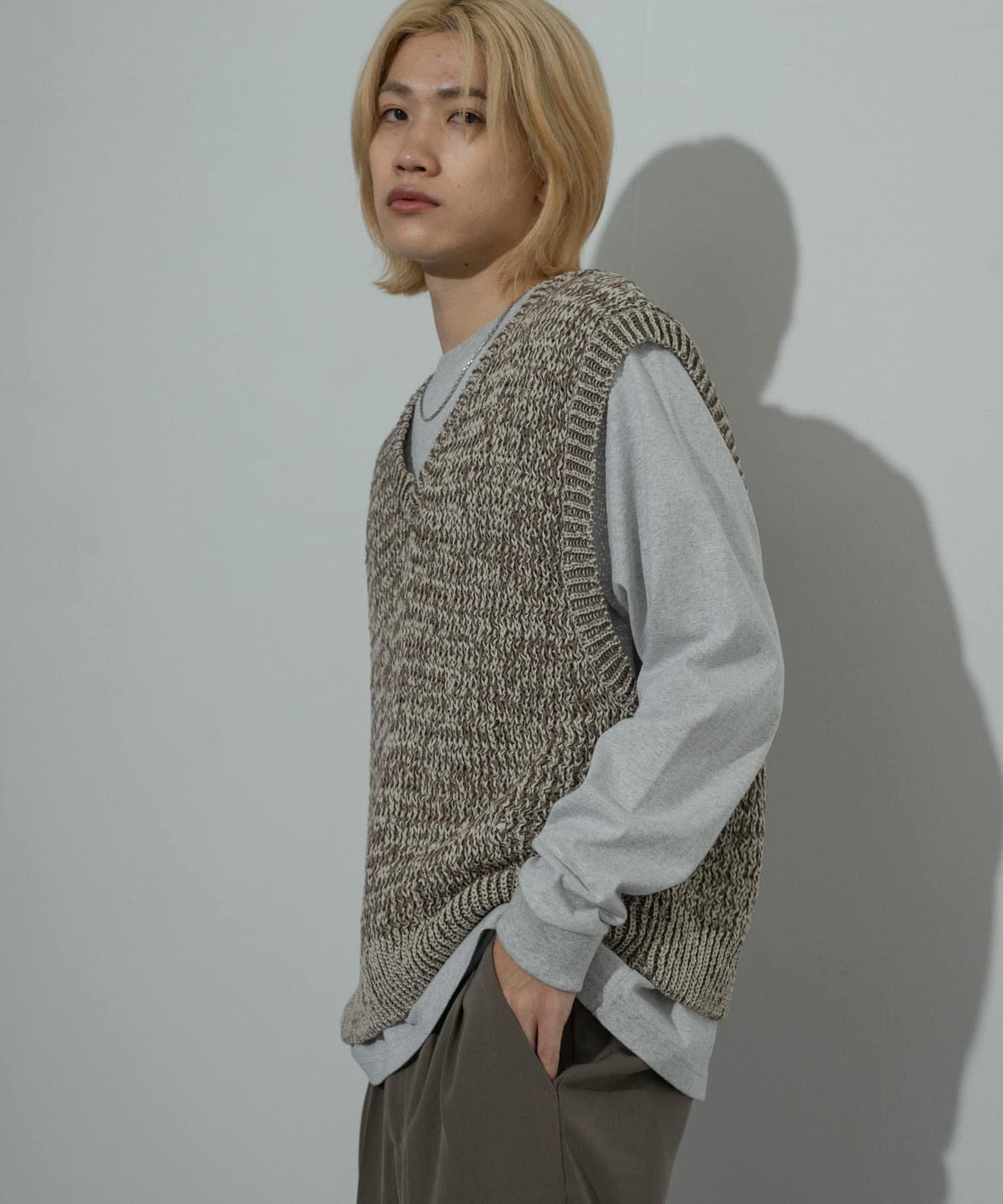 混紡紗線針織背心