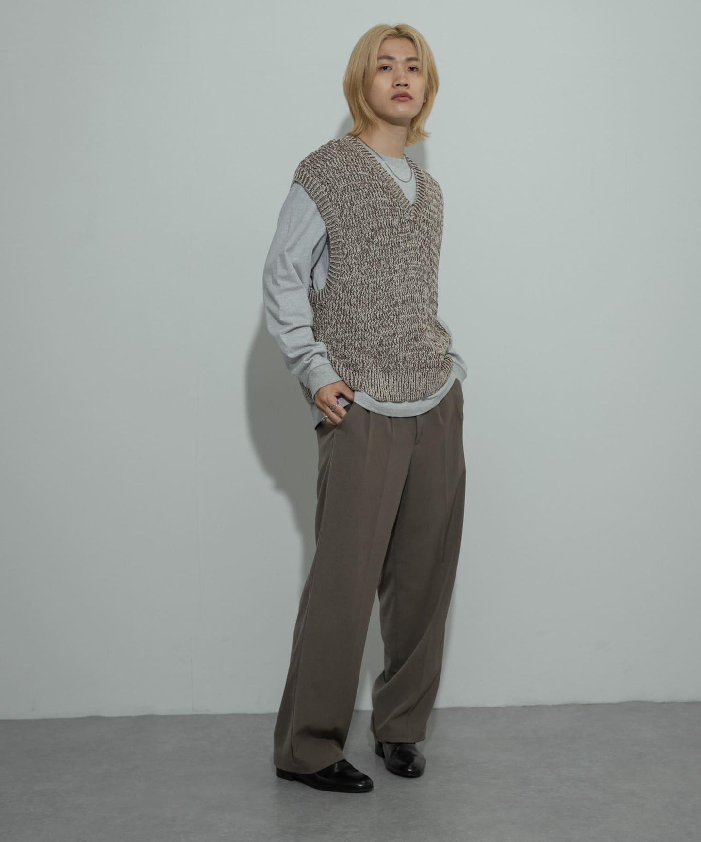 混紡紗線針織背心