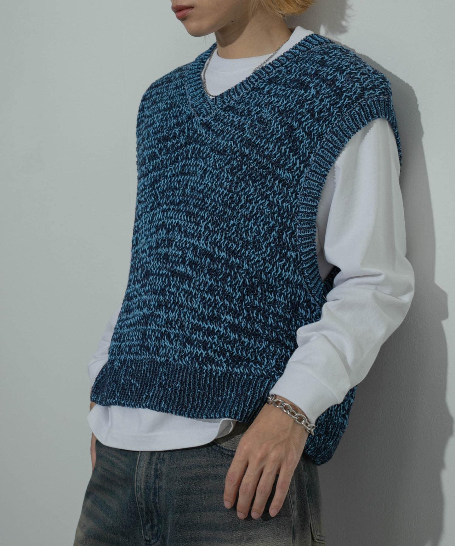 混紡紗線針織背心