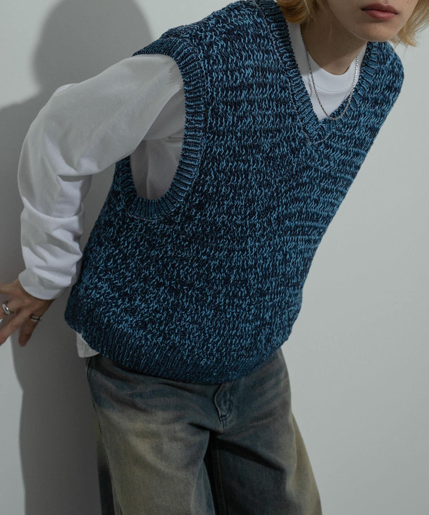 混紡紗線針織背心