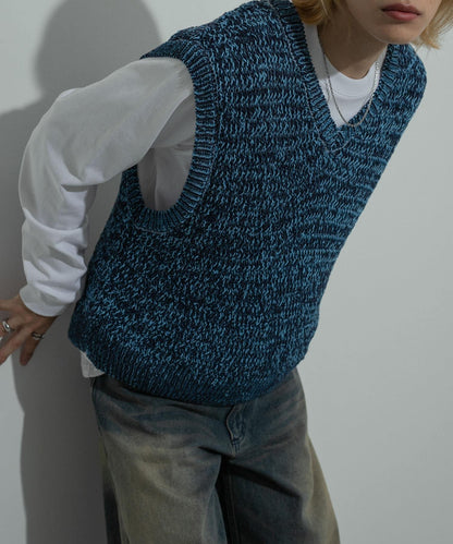 混紡紗線針織背心