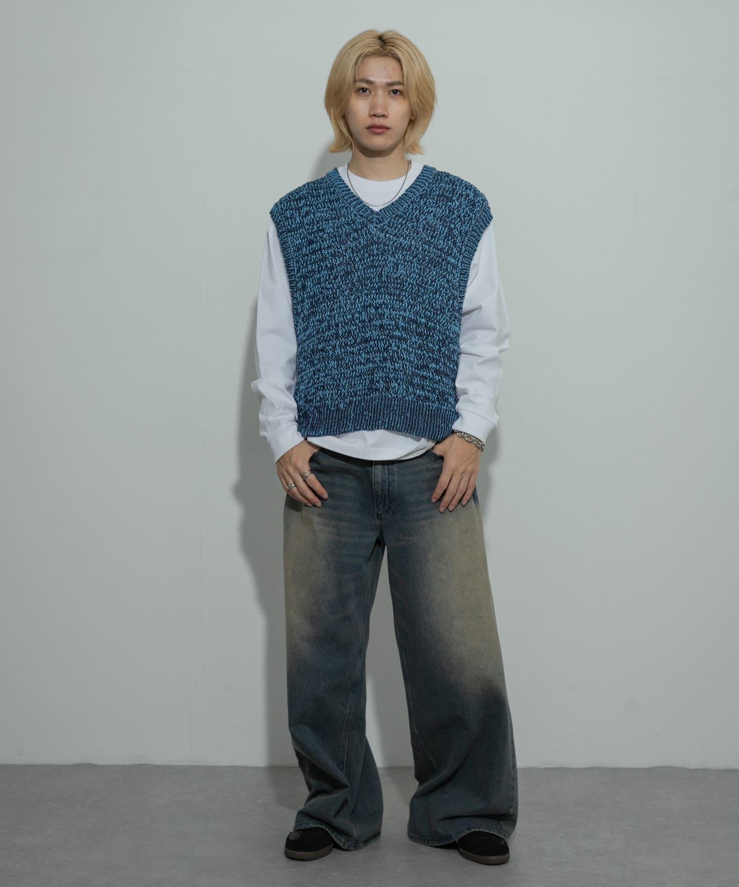 混紡紗線針織背心