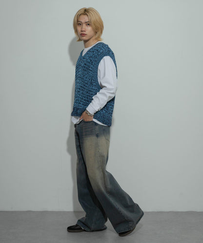 混紡紗線針織背心