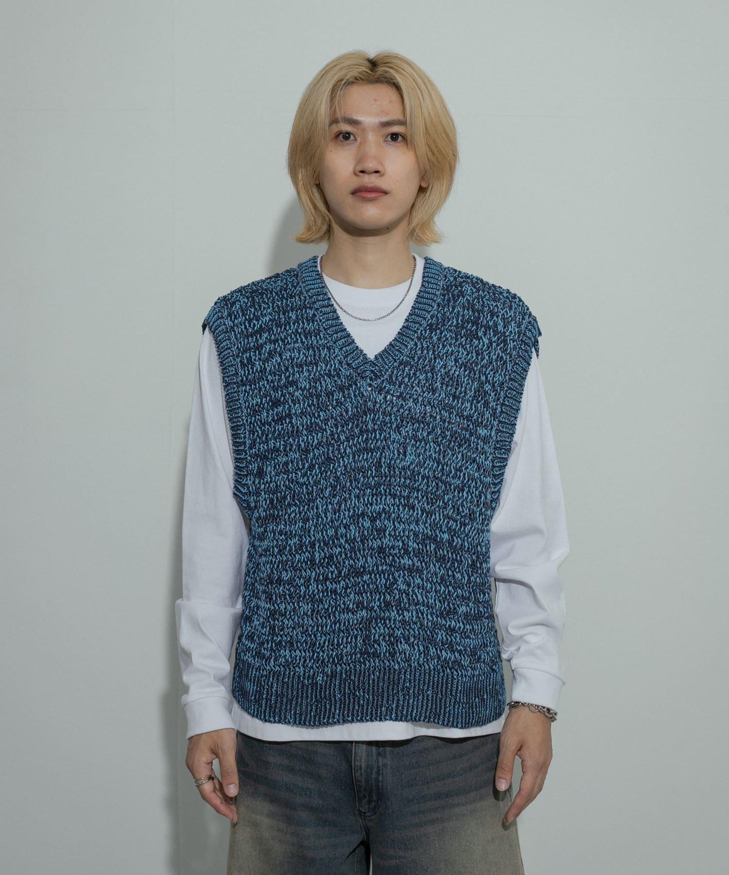 混紡紗線針織背心