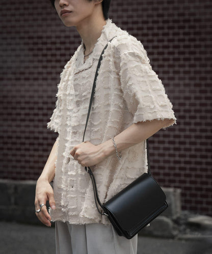 流蘇開領襯衫（五分袖）