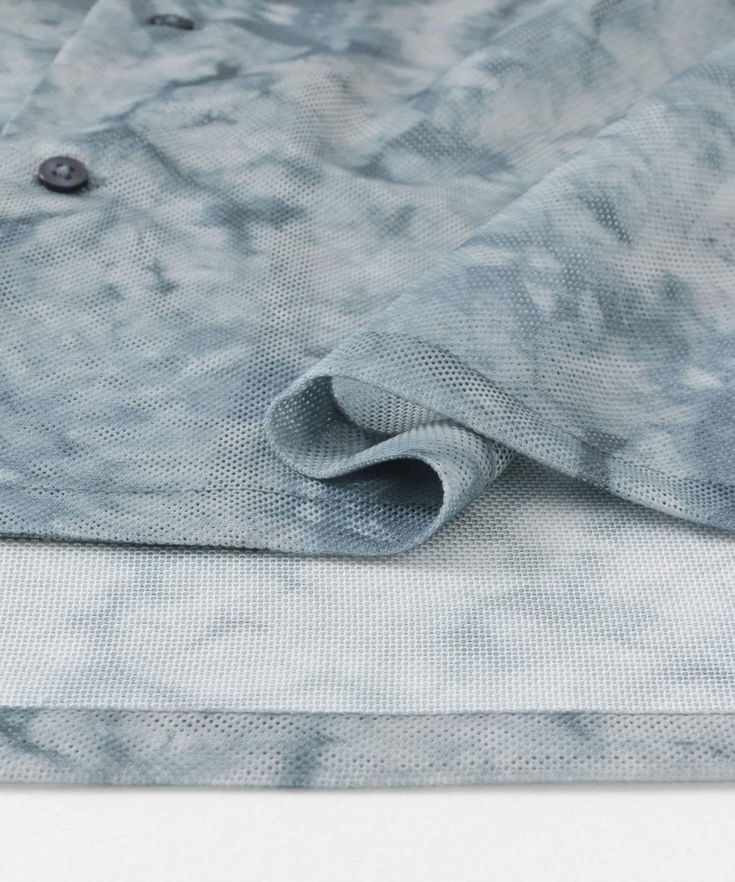 透視印花開領短袖襯衫