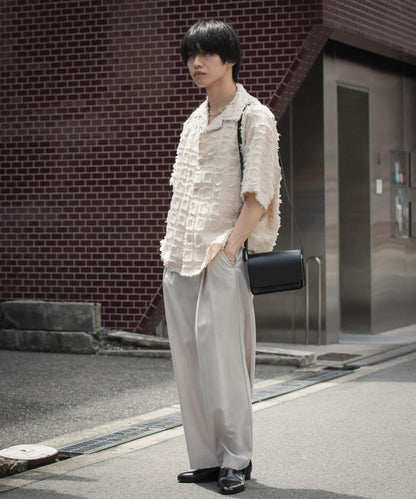 流蘇開領襯衫（五分袖）