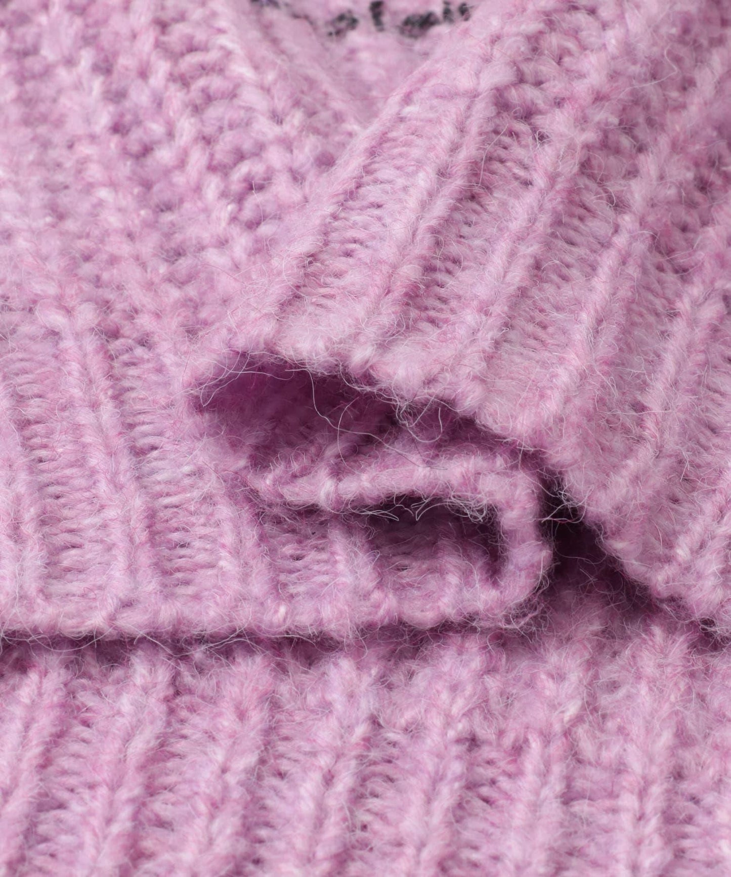 圖案印花寬鬆圓領針織衫