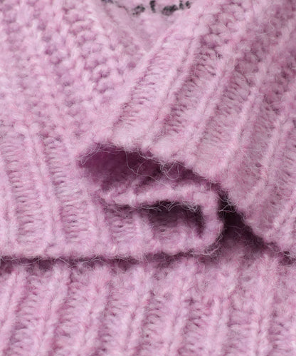 圖案印花寬鬆圓領針織衫