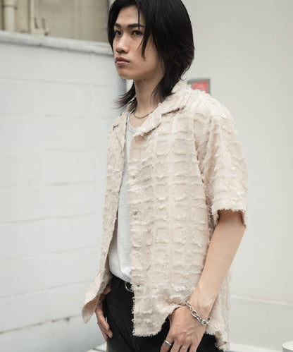 流蘇開領襯衫（五分袖）