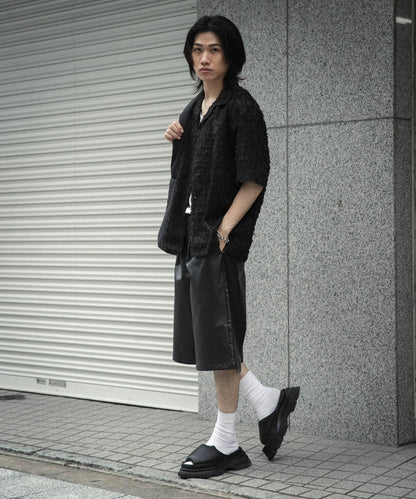 流蘇開領襯衫（五分袖）