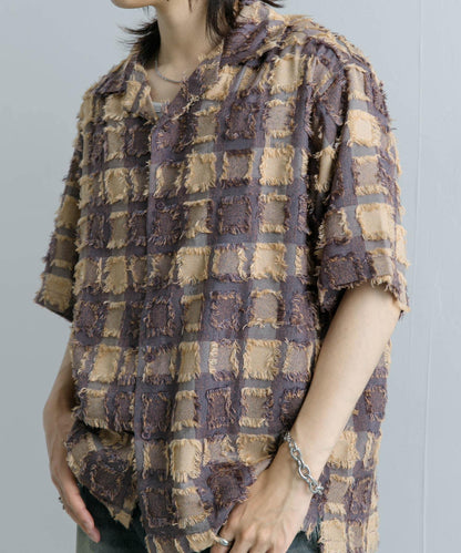 流蘇開領襯衫（五分袖）