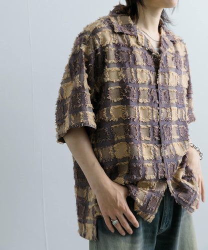 流蘇開領襯衫（五分袖）