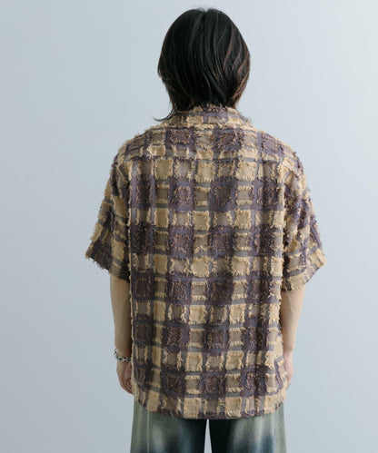 流蘇開領襯衫（五分袖）