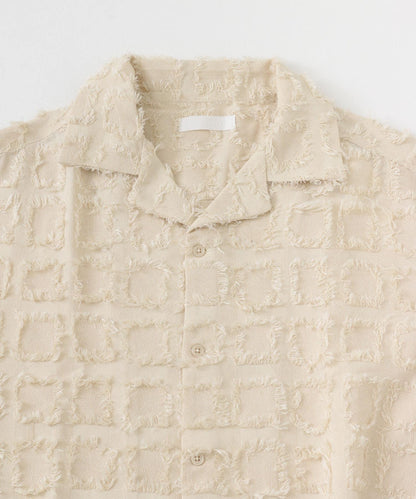 流蘇開領襯衫（五分袖）