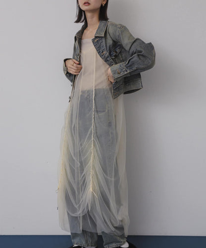 網紗疊層吊帶連衣裙