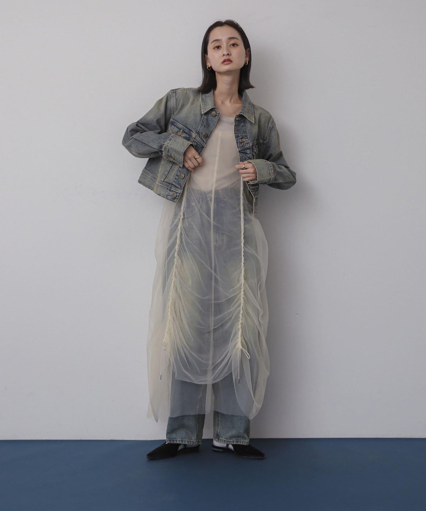 網紗疊層吊帶連衣裙