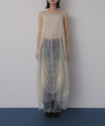 網紗疊層吊帶連衣裙