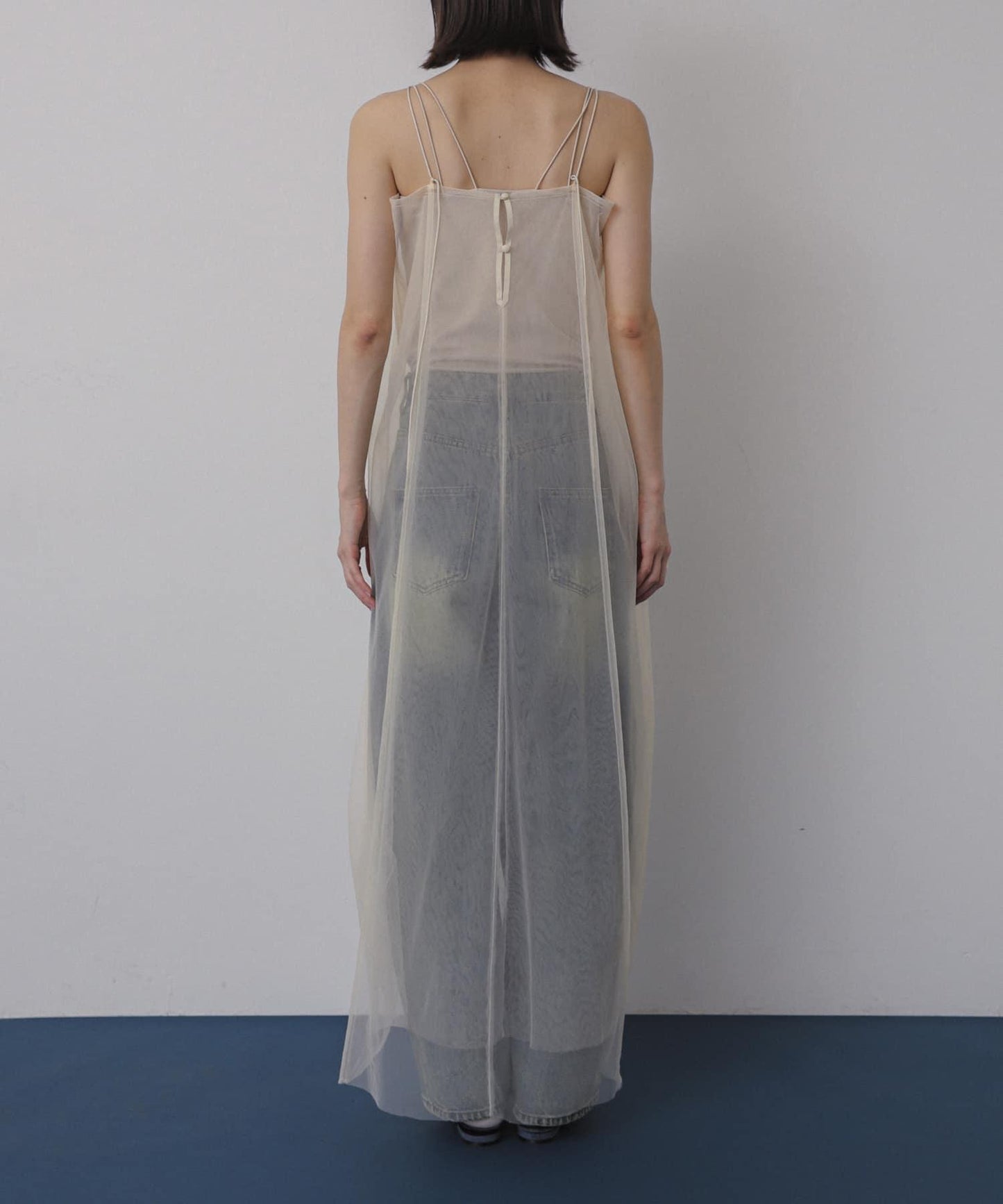 網紗疊層吊帶連衣裙