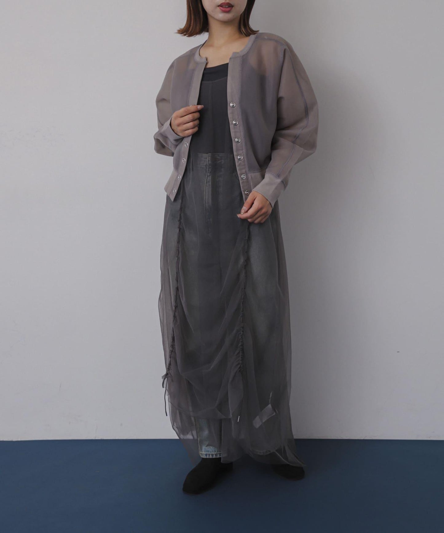 網紗疊層吊帶連衣裙