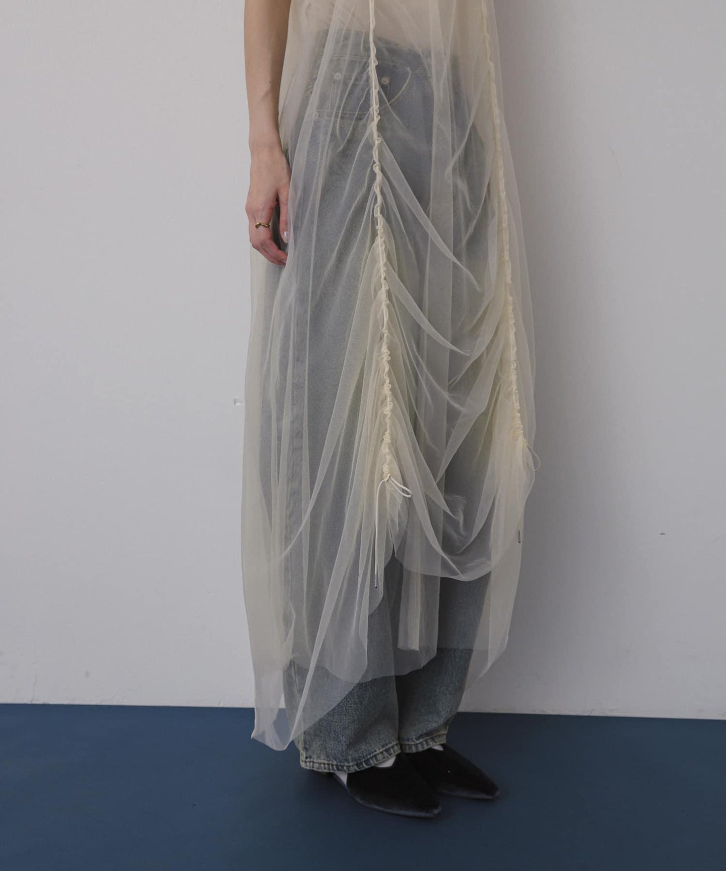 網紗疊層吊帶連衣裙