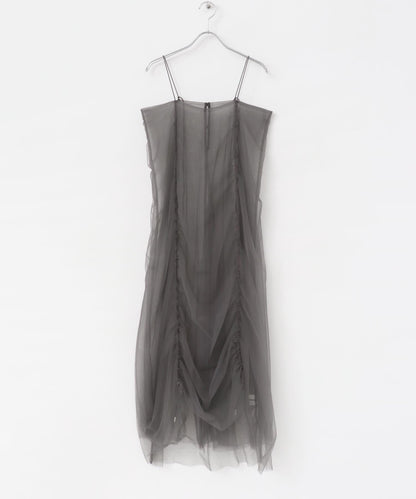 網紗疊層吊帶連衣裙