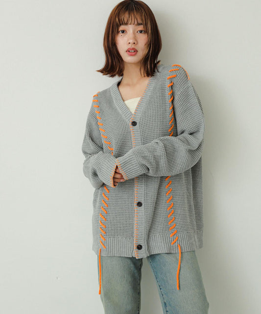 中性款毛毯縫線開衫