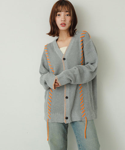 中性款毛毯縫線開衫