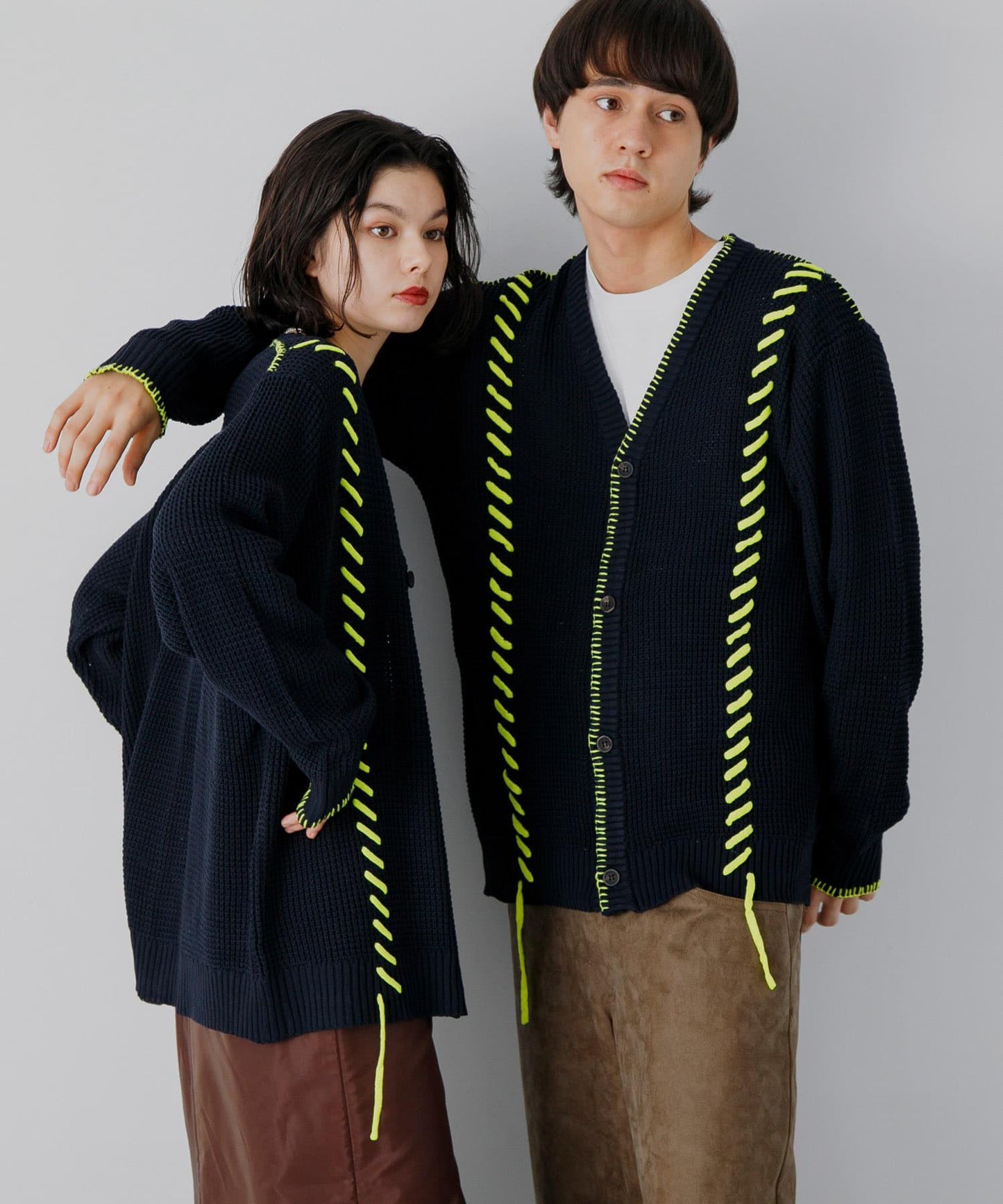 中性款毛毯縫線開衫